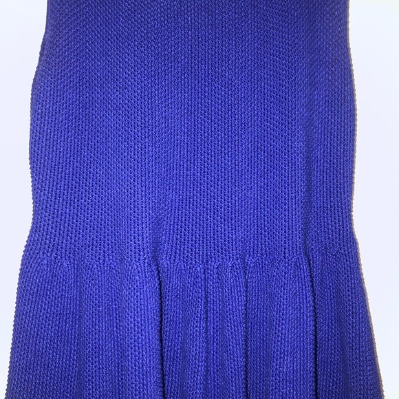 Zara Cobalt Knit Peplum Tank with Exposed Back Functional Gold Zipper Detail - Picture 2 of 5